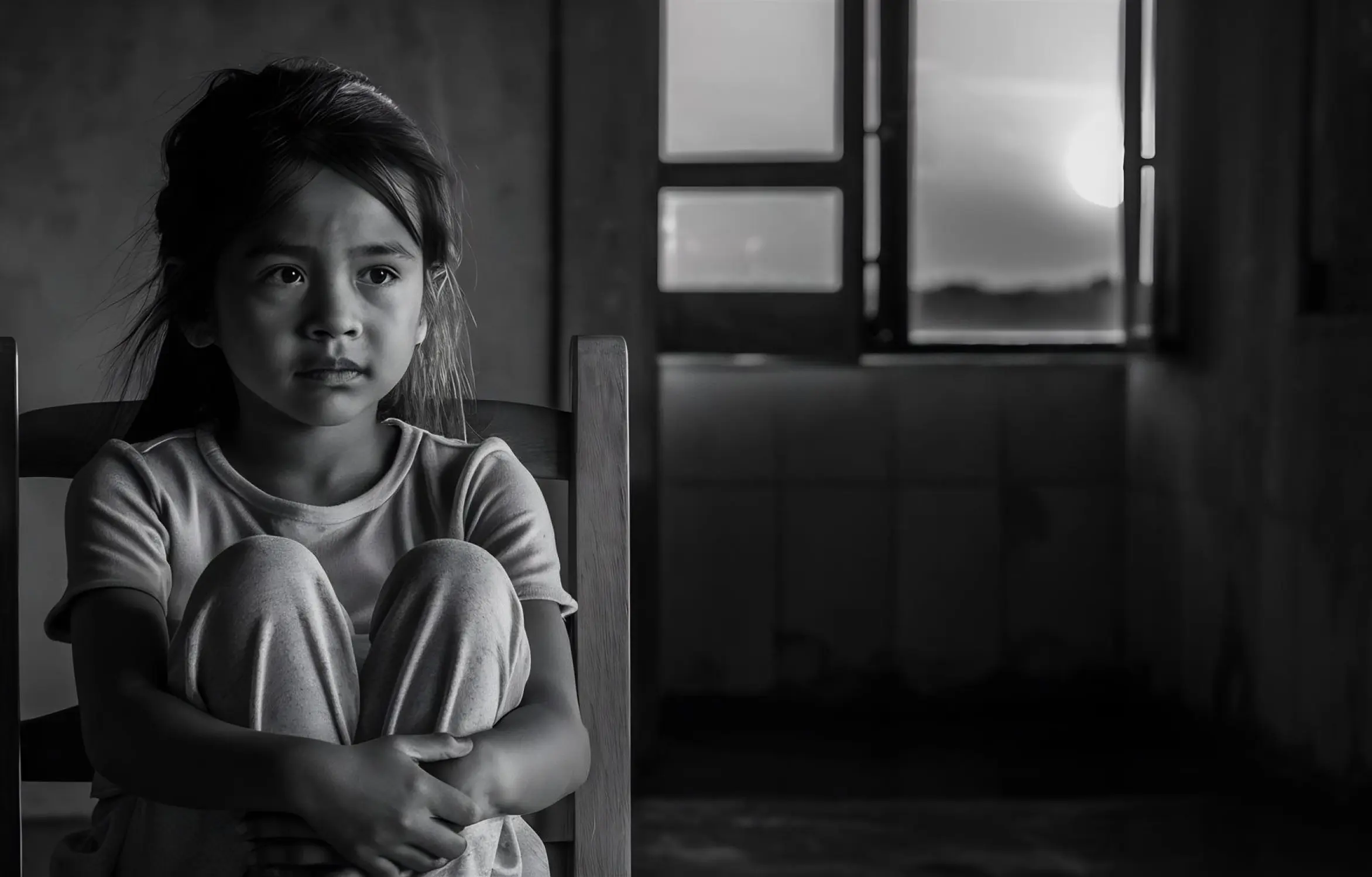 little girl sitting in the chair