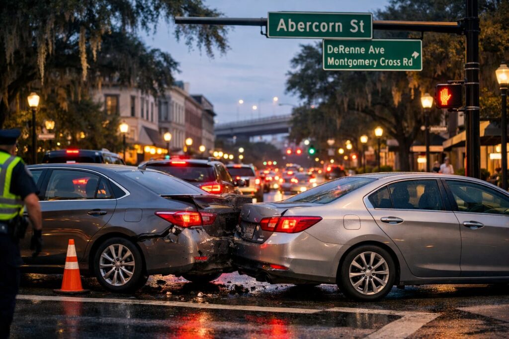 Car Accidents occur in Savannah