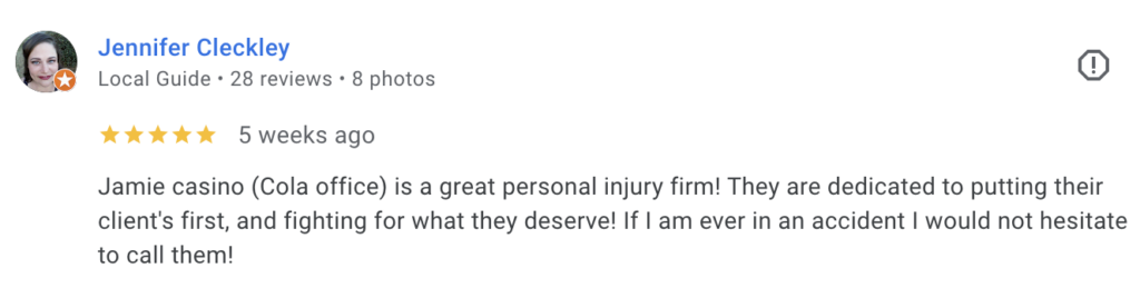Columbia Personal Injury Lawyer Review
